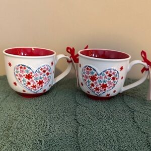 Petal & Pearl Valentines Heart ♥️ Mugs Set of 2 NEW!